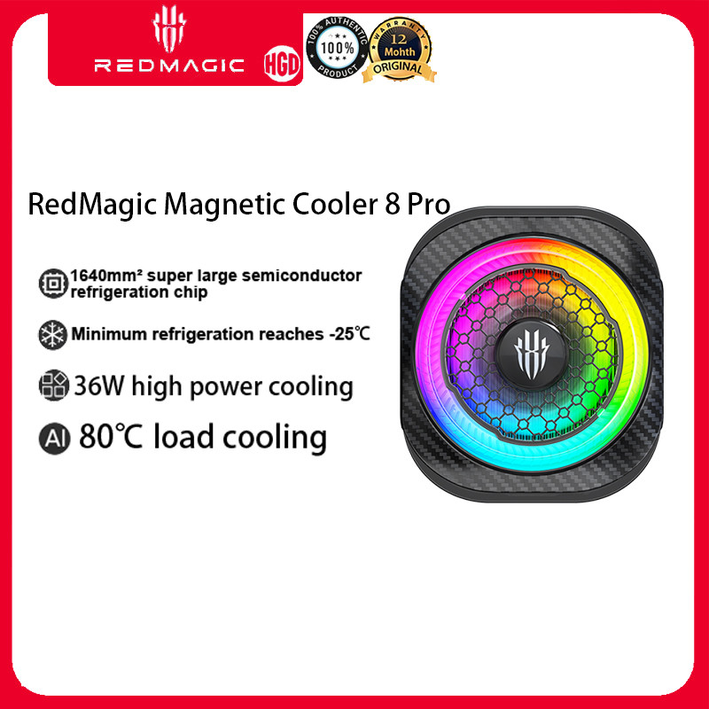 Nubia Redmagic Cooler 8 Pro Magnetic Phone Cooler 36W การกระจายความร้อนกําลังสูงพัดลมระบายความร้อนสํ
