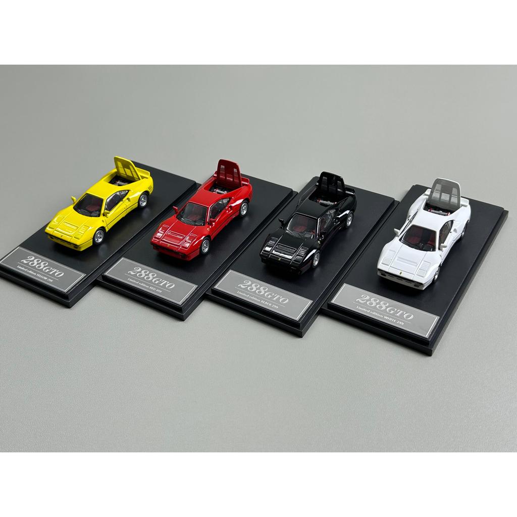 [คลังสินค้าพร้อม] HM 1/64 Ferrari Leap Horse 288GTO รุ่นเปิดฝาครอบจําลองโมเดลรถโลหะผสม