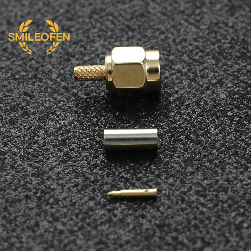 [Smileofen] 10 ชิ้น SMA ชายปลั๊กจีบสําหรับ RG174 RG316 RG178 RG179 LMR100 สาย RF Connector ใหม่