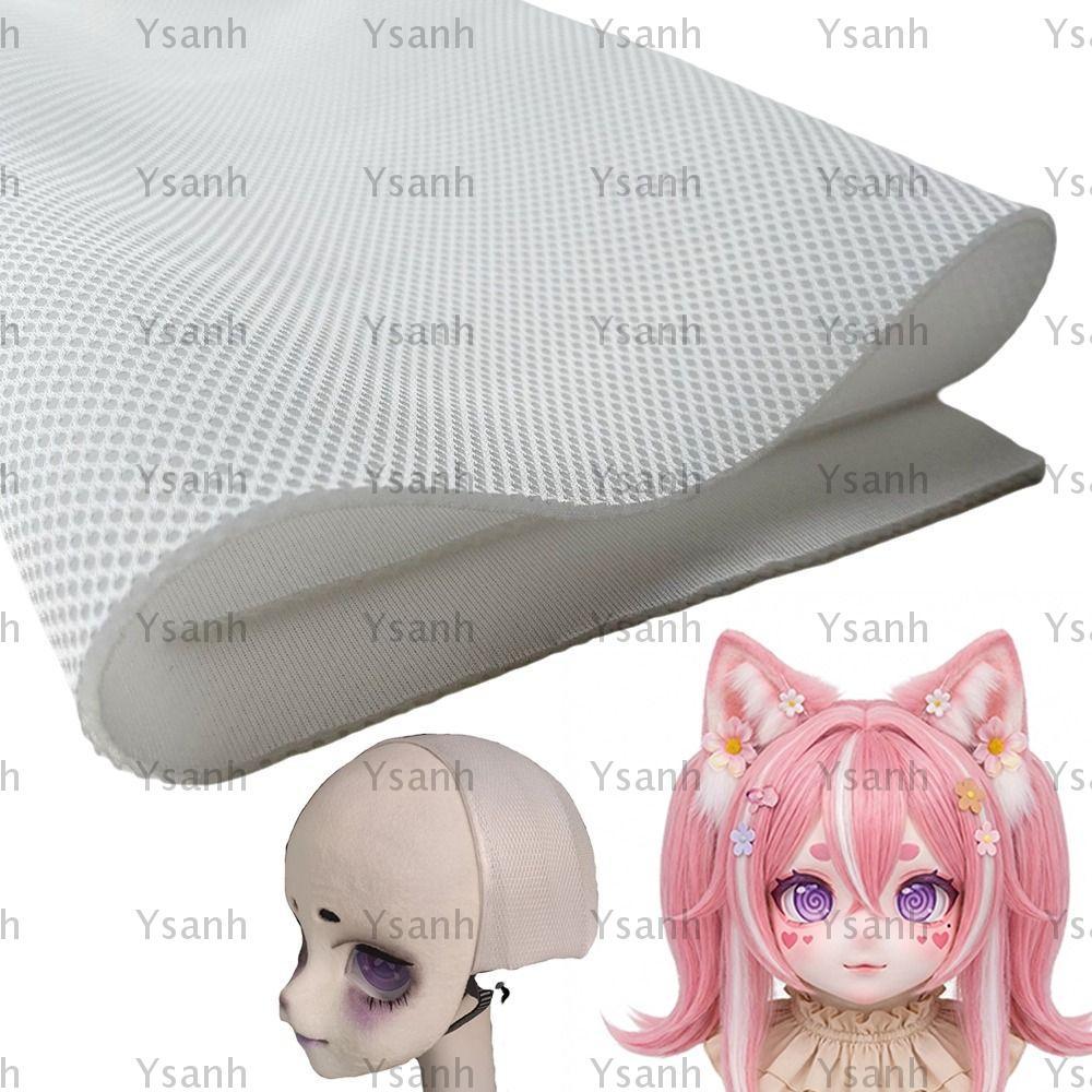 YSANH Kigurumi ผ้าตาข่าย, Hollow Anti-collision Breathable Air ผ้าตาข่าย,แฟชั่นสีทึบสีขาว DIY Kig Fu