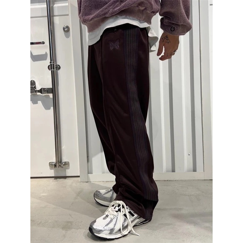 BAHF NEEDLES TRACK กางเกงกีฬาสไตล์ญี่ปุ่น สำหรับทั้งผู้ชายและผู้หญิง ทรงหลวม สบายๆ