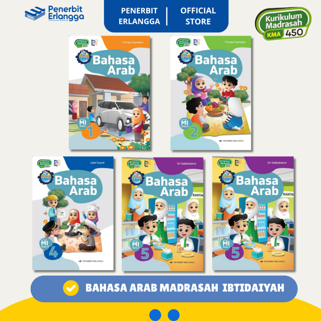 [Erlangga Official] Arabic Mi Class 1 2 4 5 Madrasah Curriculum KMA 450
