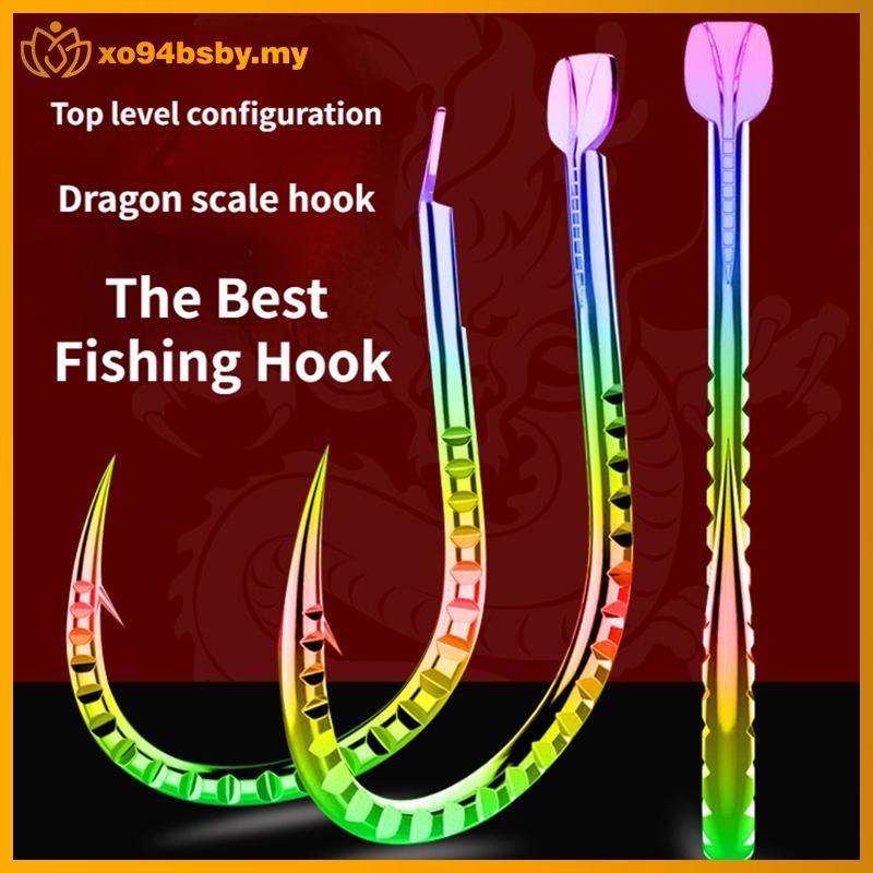 Xo94bsby 10pcs Dragon Scale Kirin Isen พราวเงินและสีขาว Mael เกมใหญ่ตะขอ Pit ตกปลาป่าเกมใหญ่จํานวนมา