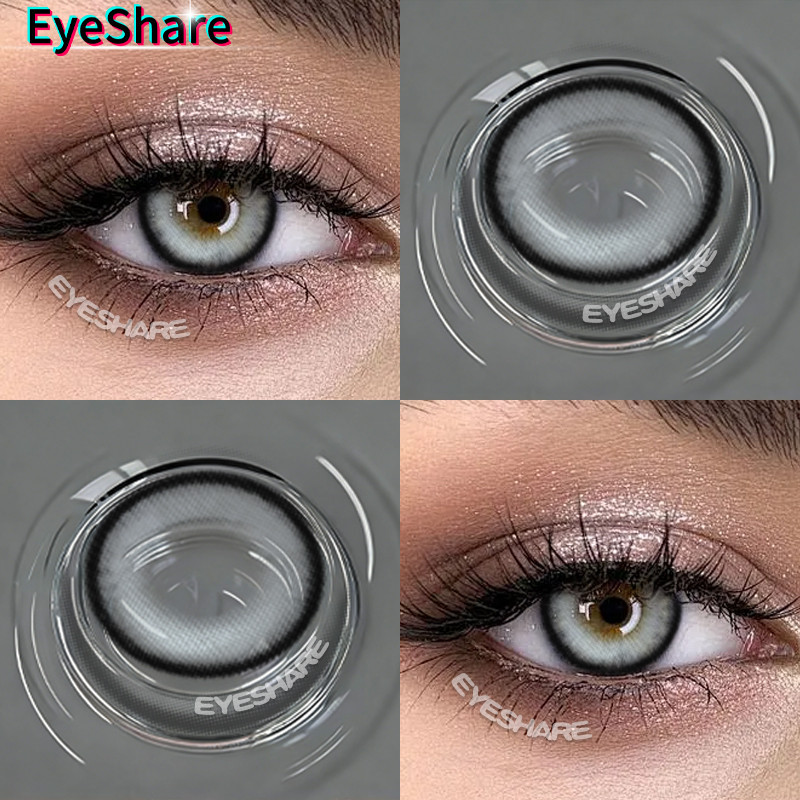 2ชิ้น/คู่สีเทาคอนแทคเลนส์ฟองสไตล์บิ๊กอายสีน้ําตาลนุ่มคอนแทคเลนส์14.5มิลลิเมตรปี