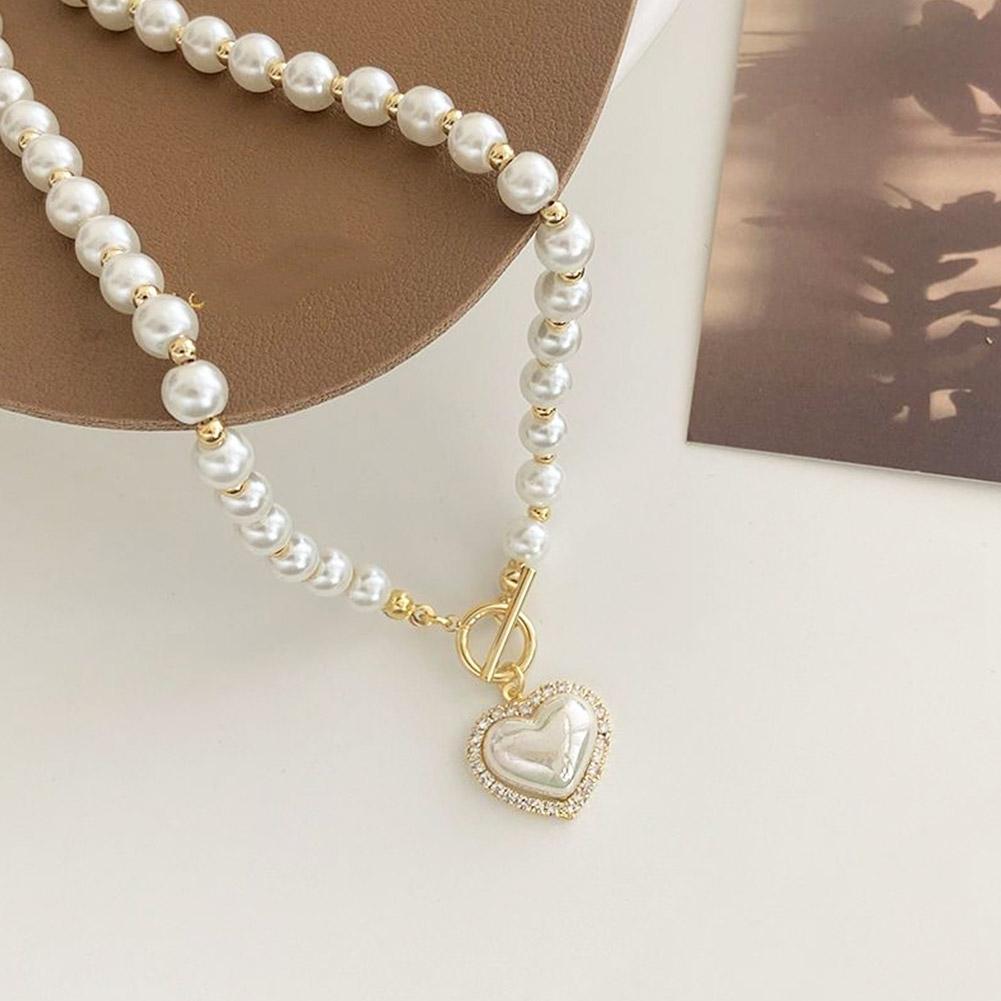 เกาหลี Elegant Love Heart สร้อยคอ Ot Clavicle ถัก Choker Chain อุปกรณ์เสริมแฟชั่นสาว R1v4