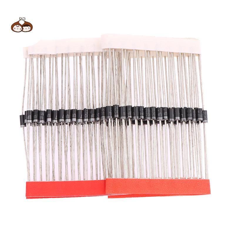 BEF 50 ชิ้น Schottky Rectifier ไดโอด UF4004 UF4007 1A 400V 1000 โวลต์ Ultra Fast Recovery ไดโอด Rect