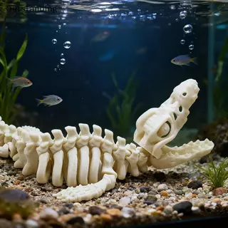 ที่โดดเด่น 1 ชิ้นไดโนเสาร์ขนาดใหญ่กระดูก Replica พร้อม Fins Mosasaurus Skeleton Aquarium ตกแต่งสําหรับเครื่องประดับถังปลา DIY อุปกรณ์เสริมใหม่