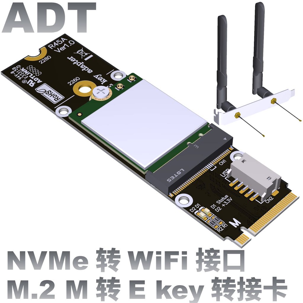M.2M ถึง Ekey Solid State Interface nvme การ์ดไร้สายบลูทูธ wifi7 การ์ดเครือข่ายรองรับ QCNCM865 ความเ