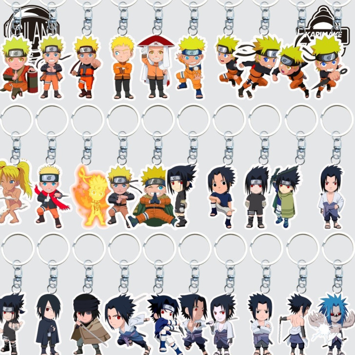 GILAN Gantungan Kunci Akrik ANIME NARUTO SASUKE CHIBI Aksesori เข็มกลัด