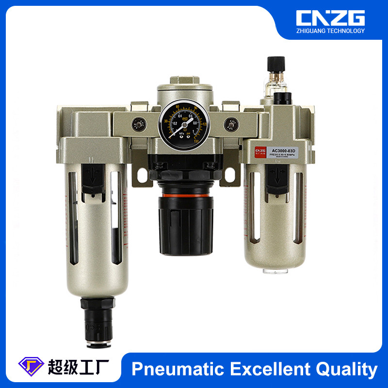 CNZG รุ่น AC 3000 4000 5000 ชุดกรองลม ดักน้ำ ขนาด 1/4",3/8",1/2" การระบายน้ำอัตโนมัติ