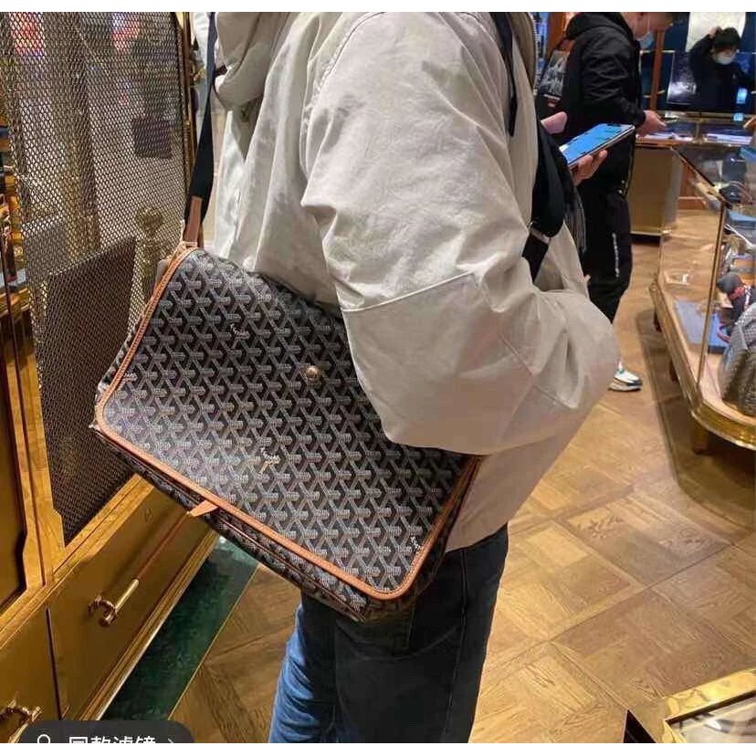 Goyard Goyard กระเป๋าเอกสาร Geya Flap ธุรกิจลําลองผู้ชายผู้หญิงกระเป๋าสะพายกระเป๋า Messenger ความจุข