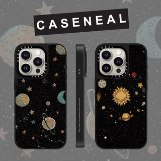 CASENEAL Space Planet กระจก face เคสโทรศัพท์สําหรับ iPhone 17 Pro Max 16 ProMax 15Pro 14 Plus 13 12 11 โทรศัพท์กันกระแทกขอบนุ่มฮาร์ดป้องกันกรณี