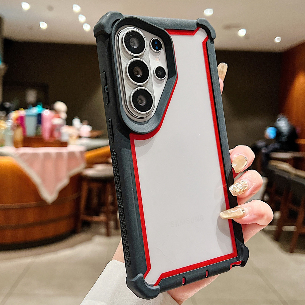 SAMSUNG เคสโทรศัพท์สําหรับSamsung A51 A12 A52s A72 A23 A33 A53 A55 A73 A14 A24 A54 2in1 Anti Dropเลนส์HDโปร่งใสกลับปลอกเต็มฝาครอบป้องกัน