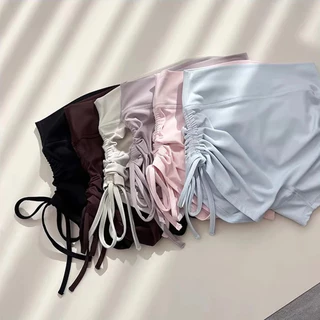 กางเกงยอก้าหญิงแบบเอวสูง มีสายคล้องเอว.Drawstring สำหรับโยคะและวิ่ง