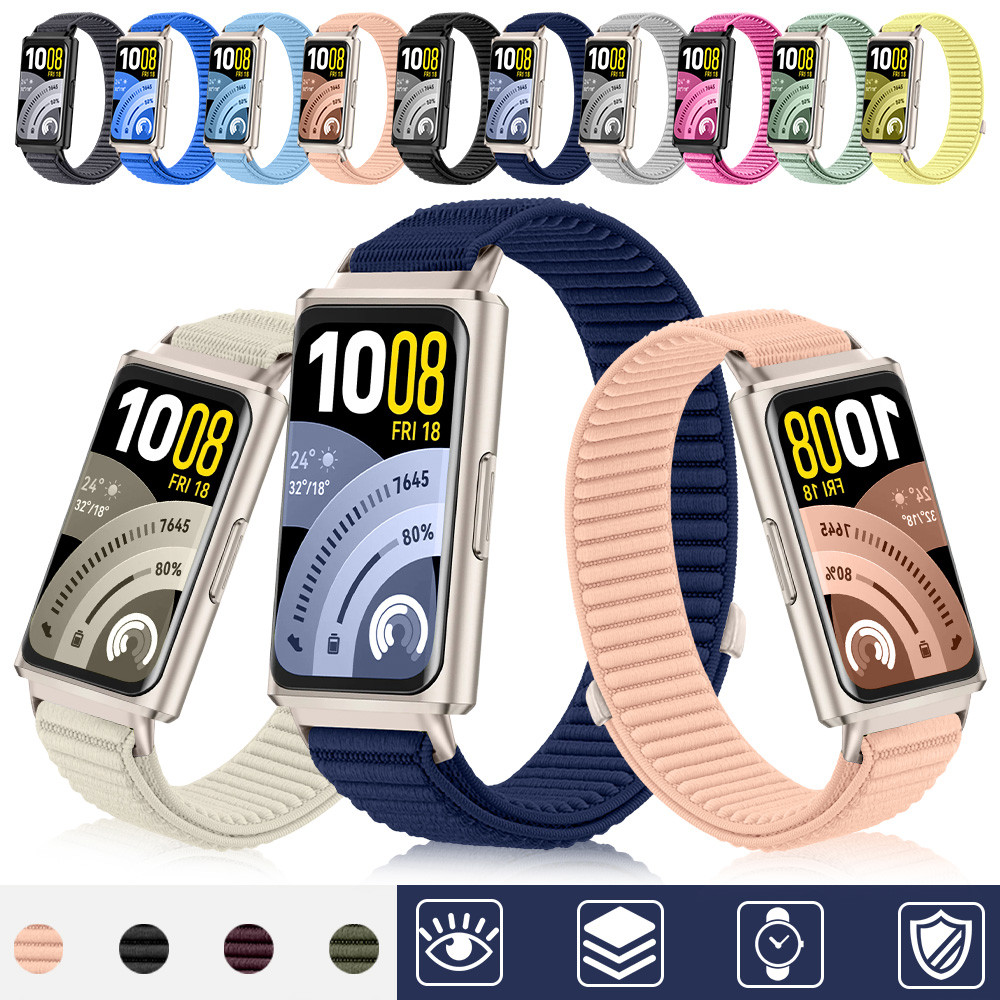 กีฬาไนลอนสายรัดสําหรับSmartwatch Huawei Band 11 / 11 Pro / 10 9 8 Breathable Repalcementเข็มขัดอุปกรณ์เสริมสําหรับHuawei Band 10 9 8 NFC