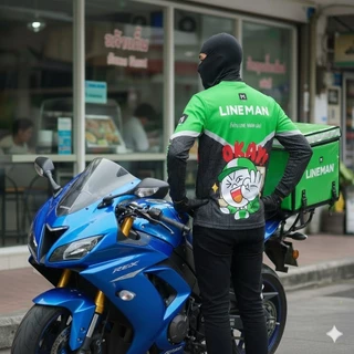 เสื้อเชิ้ตแขนยาว Rider Line Man ทำจากเนื้อผ้าคุณภาพ มีประสิทธิภาพในการป้องกันแสงแดด