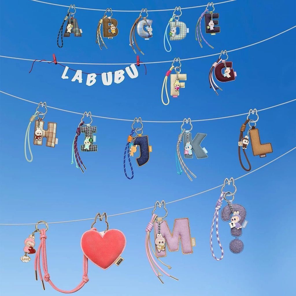 Labubu labu Heart Bottom Code Series Mystery Box Letter Pendant Bag Jewelry Pendant Key Fun Mystery Box