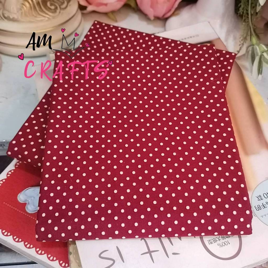 ผ้าคอตตอน ลาย จุดกลาง ผ้า เนื้อดี พิมพ์ลาย มีให้เลือกหลายสี สินค้าพร้อมส่งจากไทย