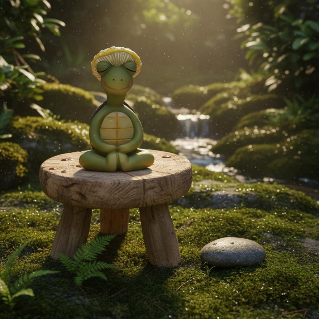 การทําสมาธิ ธีม Meditating Creature Figurine Tranquil Zen Creature เครื่องประดับพื้นผิวเรซิ่นสําหรับ