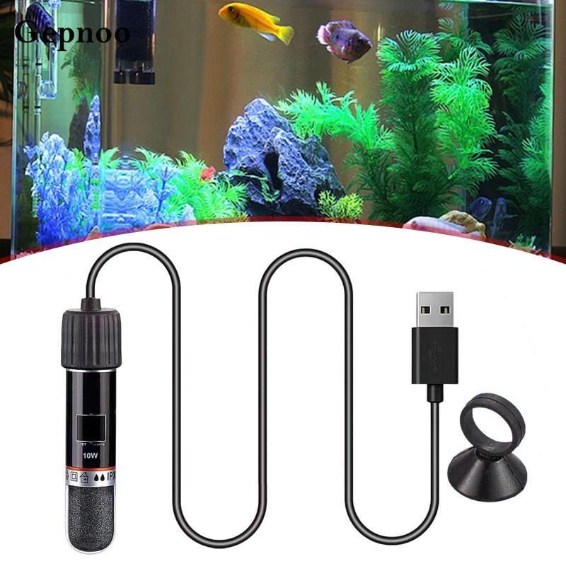 [Gepnoo] เครื่องทําความร้อนตู้ปลาอัจฉริยะเครื่องทําความร้อนตู้ปลา Sticks ปรับ USB 10W Thermostat
