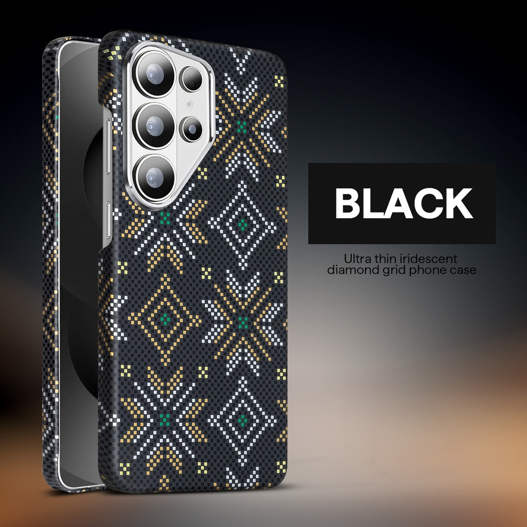 สติ๊กเกอร์น้ําไฟเบอร์ Moblie เคสโทรศัพท์สําหรับ Samsung Galaxy S26 Ultra S25 S24U ฮาร์ดแวร์แม่เหล็กเลนส์กรอบชาร์จไร้สาย Shell