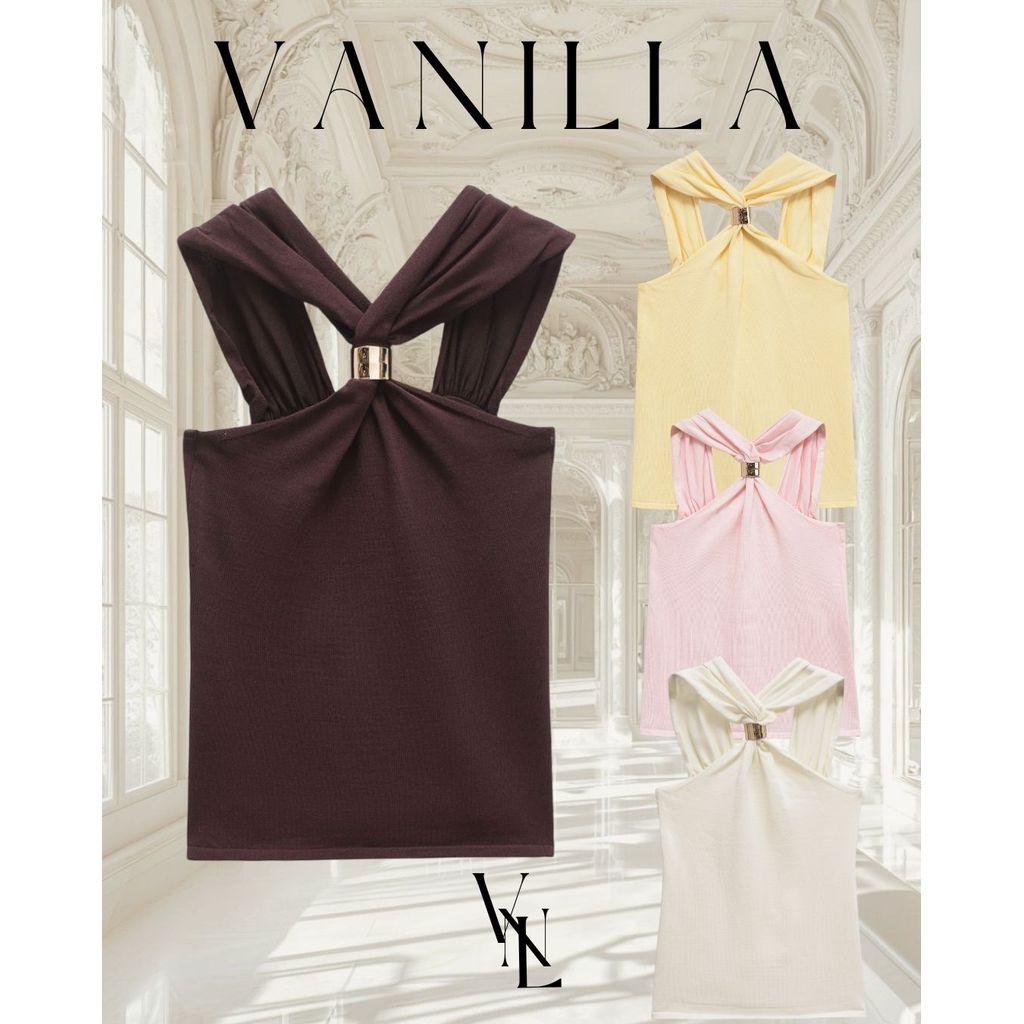 VanillaStudio : Valerie Bow top (white / butter / pink / brown / black )