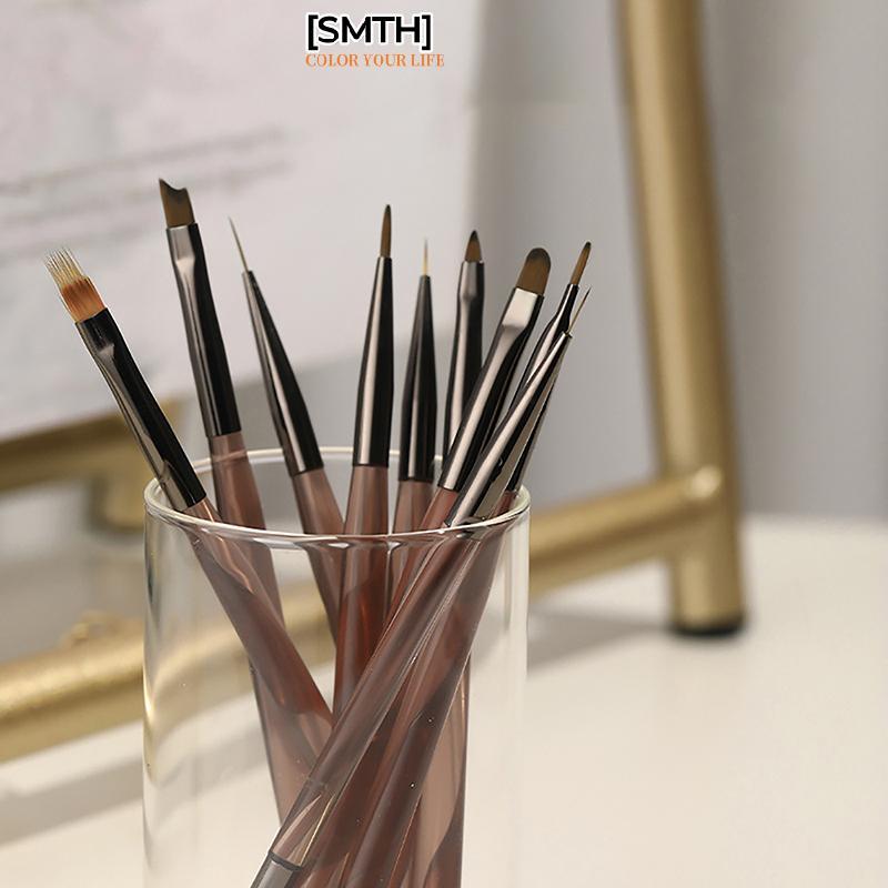 [SMTH] 9 ชิ้น French Stripe Nail Art Liner Brush Set 3D Tips Line Stripes DIY Drawing Pen UV Gel Bru