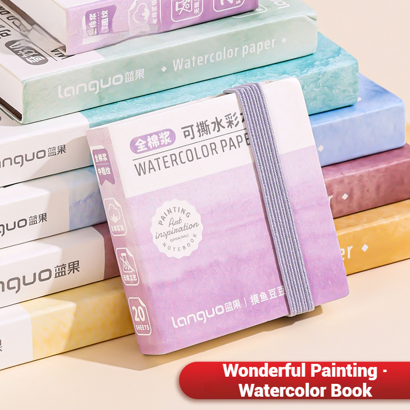 หนังสือภาพวาดสีน้ําแบบหูได้ 300G เยื่อกระดาษกระดาษแข็งร่างหนังสือศิลปะนักเรียน Notebook เครื่องเขียน Art&school supplies