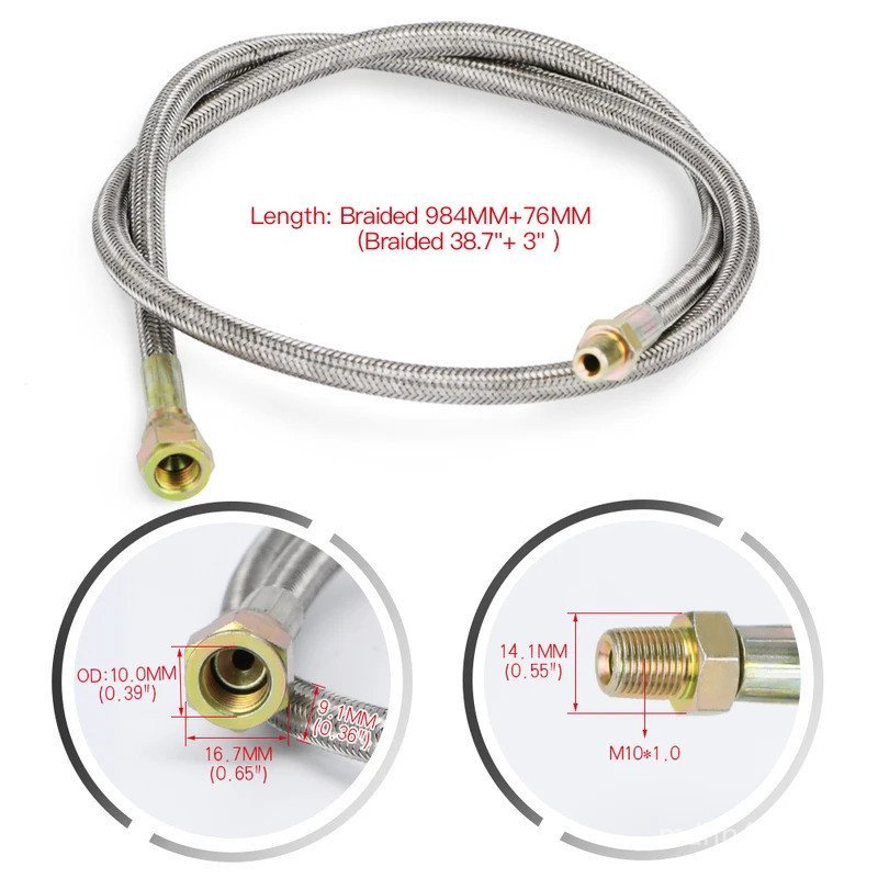 PQY - T3 T4 T3/T4 T70 T66 TO4E Turbo Oil Feed Line Oil Return Line Oil Drain Line Kit สีฟ้าและสีแดง 