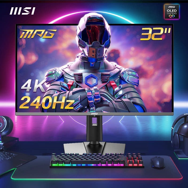 MSI MSI 32 นิ้ว 4K HD 240HZ Gaming QD-OLED คอมพิวเตอร์ MAG321UPX จอแสดงผล 27