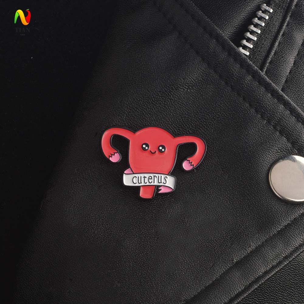 INQUIRY IMPACT มดลูก Womb เข็มกลัดสําหรับเด็กการ์ตูนเครื่องประดับตลกอุปกรณ์เสริม Feminism ไอคอนคอเข็