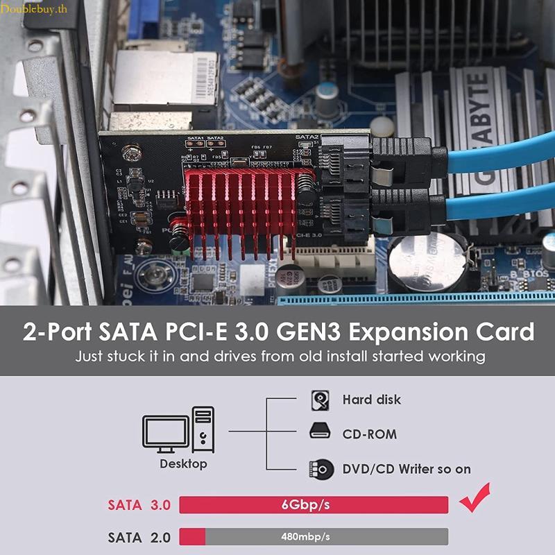 การ์ดขยาย Doublebuy 2 PCI-E X1 3 0 GEN3 JMICRON + ชิป JMB582 6 Gbit s การ์ดอะแดปเตอร์ขยายความเร็วเต็