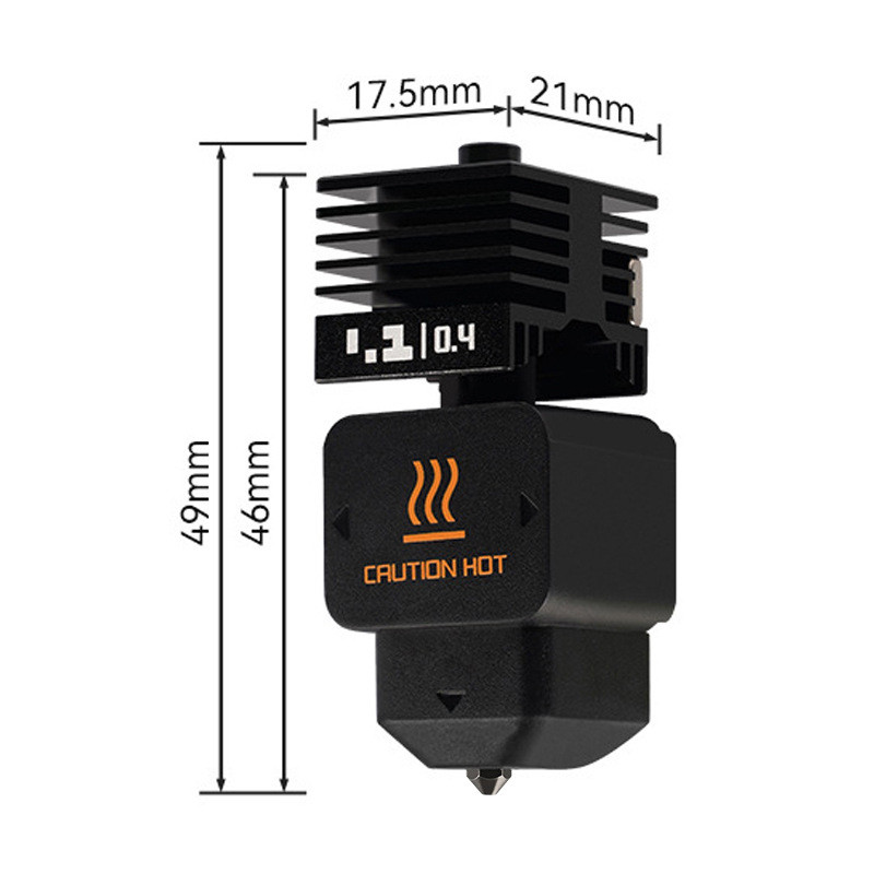 3D อุปกรณ์เสริมเครื่องพิมพ์Bambu Lab Bambu Lab H2Dร้อนเหล็กชุบแข็งหัวหัวฉีดใช้งานร่วมกับH2S A1A1mini