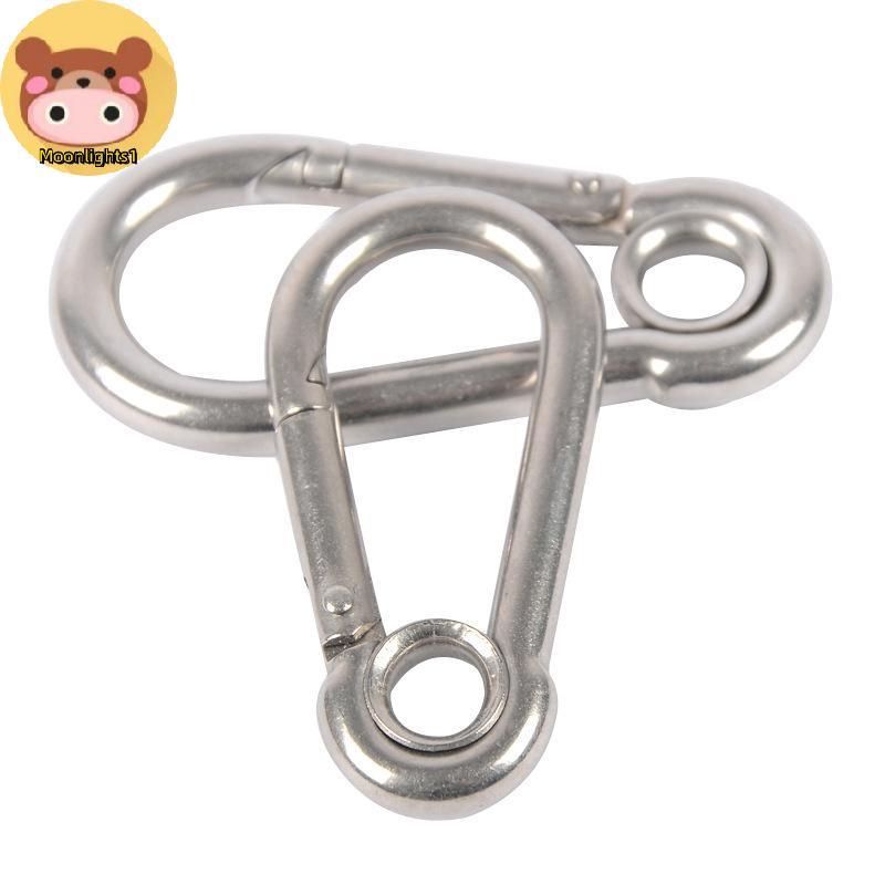 Moonlights1 M4 M5 M6 M7 M8 สแตนเลส Carabiner Carbine Snap Hook ตาไก่ฤดูใบไม้ผลิ Bule Key แหวน EN