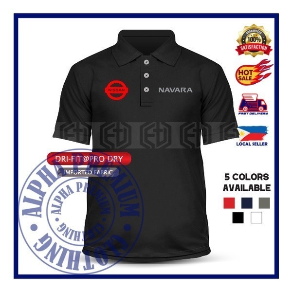 😎 เสื้อโปโล T Shirt Polo Collar Navara 4WD Nissan T-Shirt Tshirt Microfiber Dri-Fit Dry Fit Fashion 