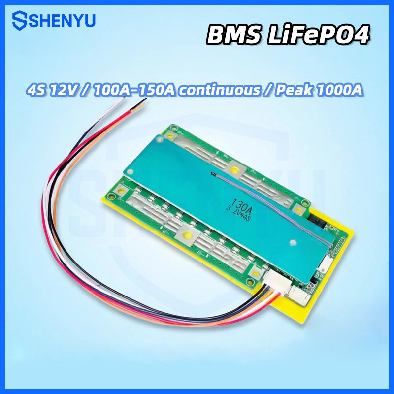 4S 12V 130A/150A Lithium Phosphate LiFePO4 BMS 3.2V Peak 1200A สำหรับสตาร์ทรถยนต์ ป้องกันไฟเกิน ชาร์