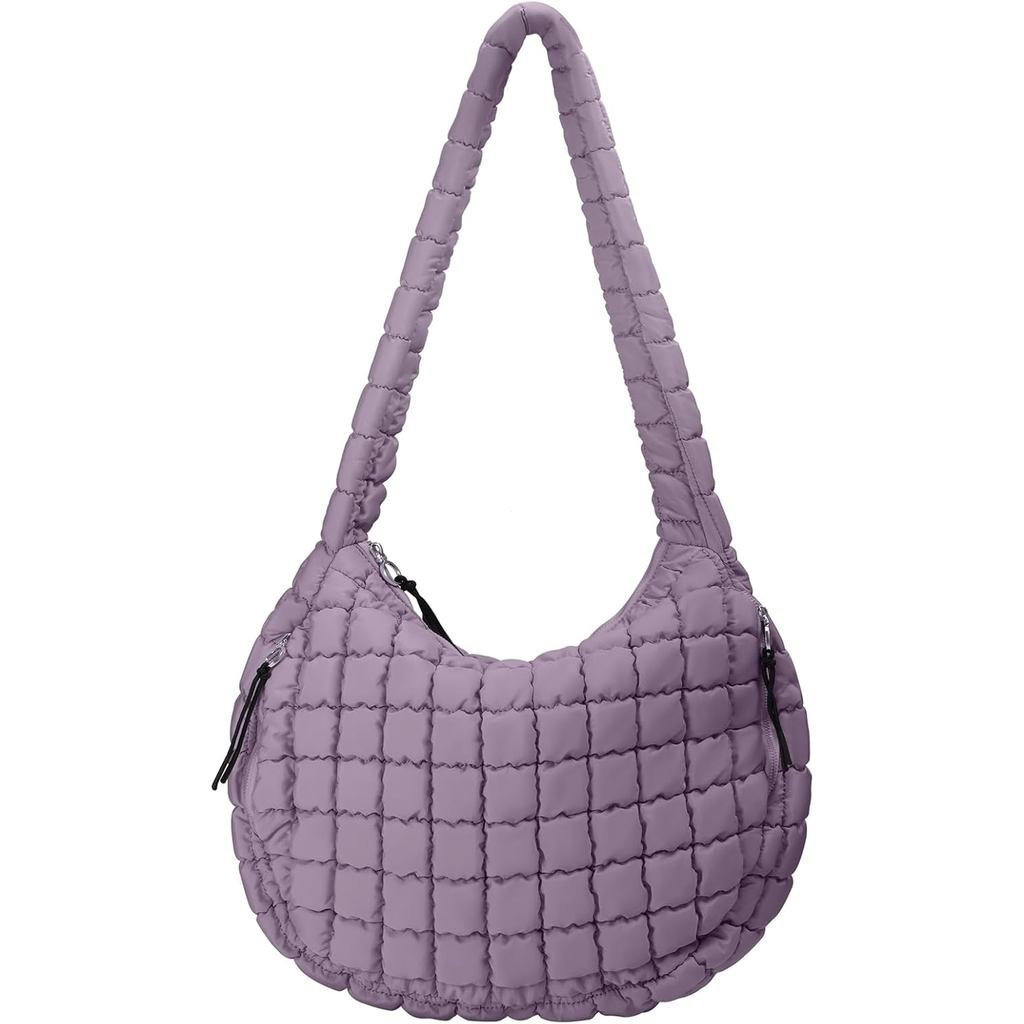 Puffer Tote Bag for Women Large Quilted Tote Bag Quilted Carryall Bag Soft Puffy Crossbody Bag Hobo 