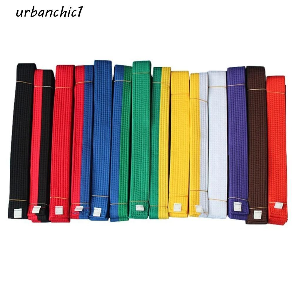 URBANCHIC เข็มขัดเทควันโดและยูโดนําเข้า มาตรฐาน ผ้าฝ้ายคุณภาพดี สีดํา แดง เขียว เหลือง