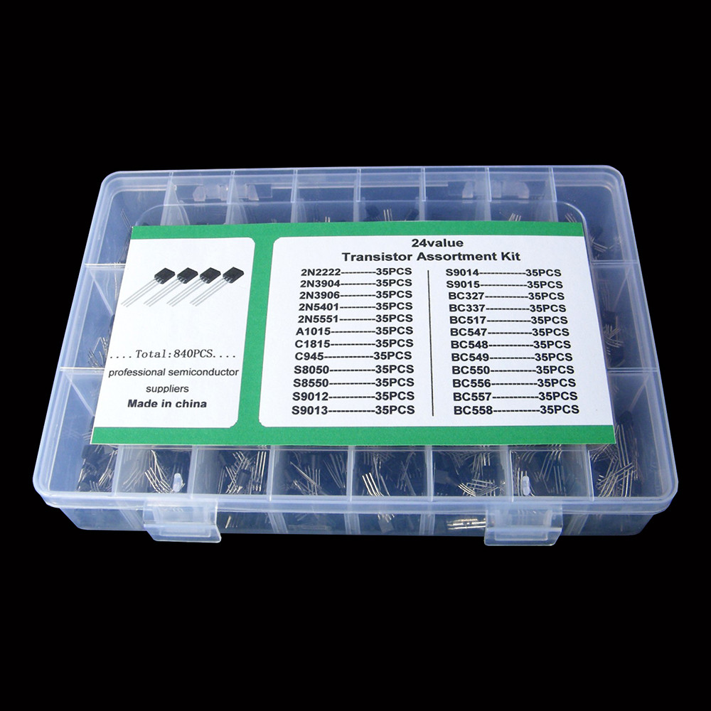 RCdragons4g-th-sip-my WOTAO 840 ชิ้น/กล่อง 24 ค่า TO-92 ชุดทรานซิสเตอร์ BC327 BC337 BC547 2N2222 390