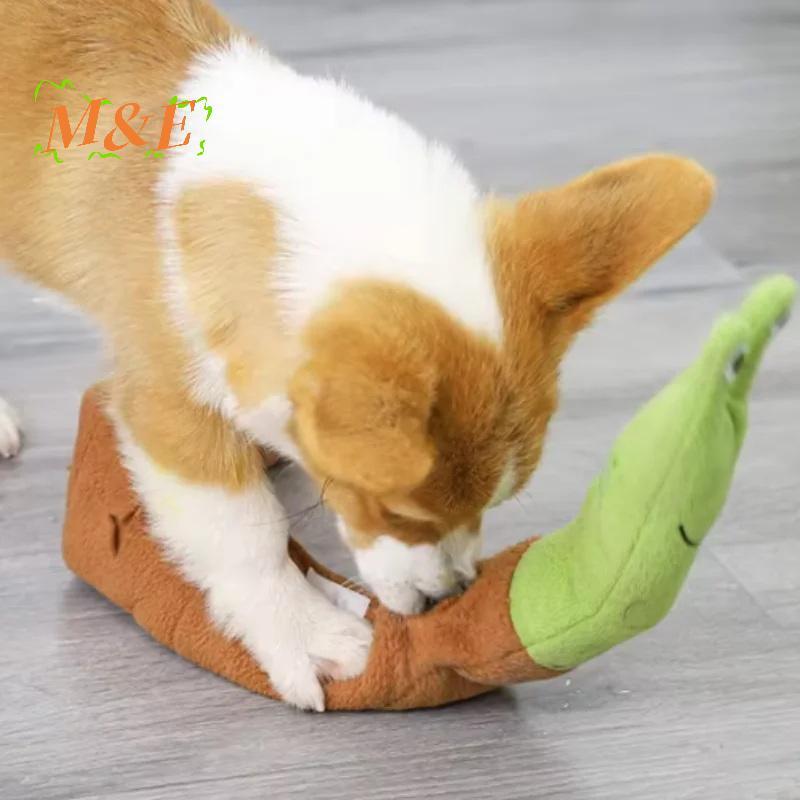 [M&E] Dog Squeak Toys Pet Sniffing Plush Snails Toys อาหารทิเบต Molar Puzzle ของเล่นสุนัขสําหรับบดฟั