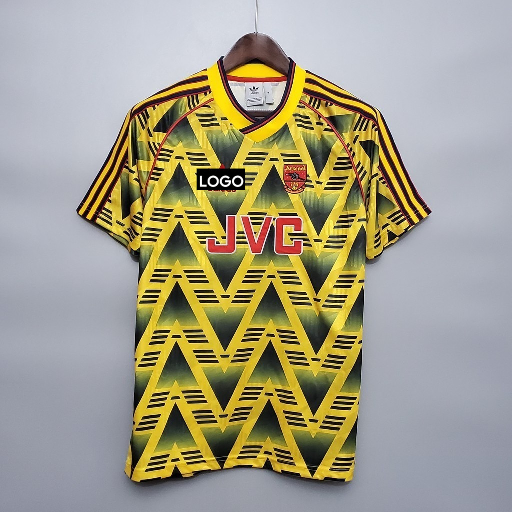 Arsenal 91-93 Away Retro Soccer Jersey ฟุตบอล 1991/93 Arsenal Away Vintage Jersey S-XXL Mens Jersey-