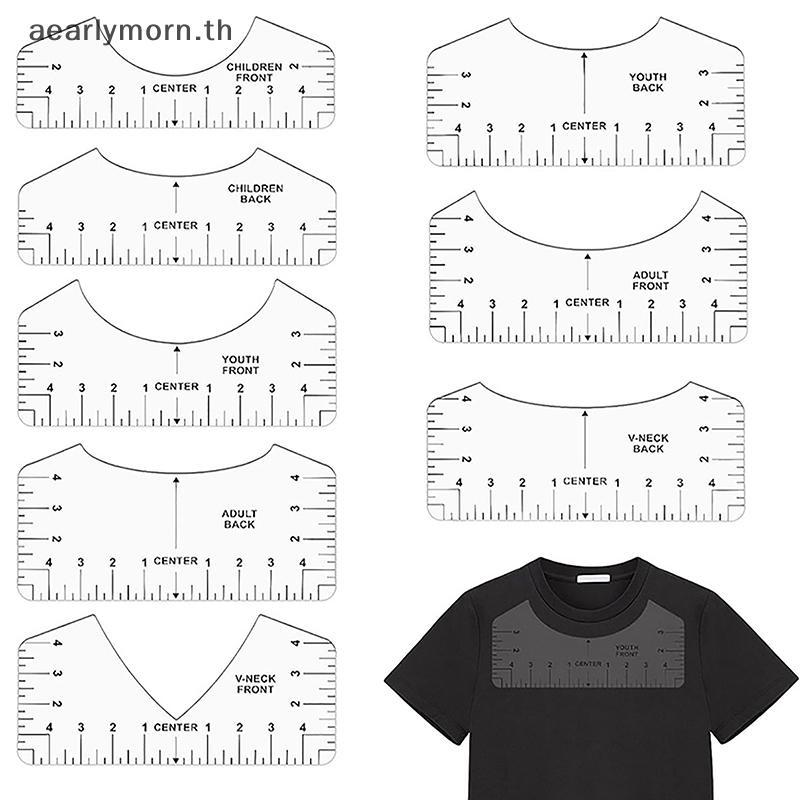 AA 8 ชิ้น T เสื้อไม้บรรทัดคู่มือ PVC เสื้อยืดไม้บรรทัดการออกแบบศูนย์ T เสื้อการจัดตําแหน่งเครื่องมือ