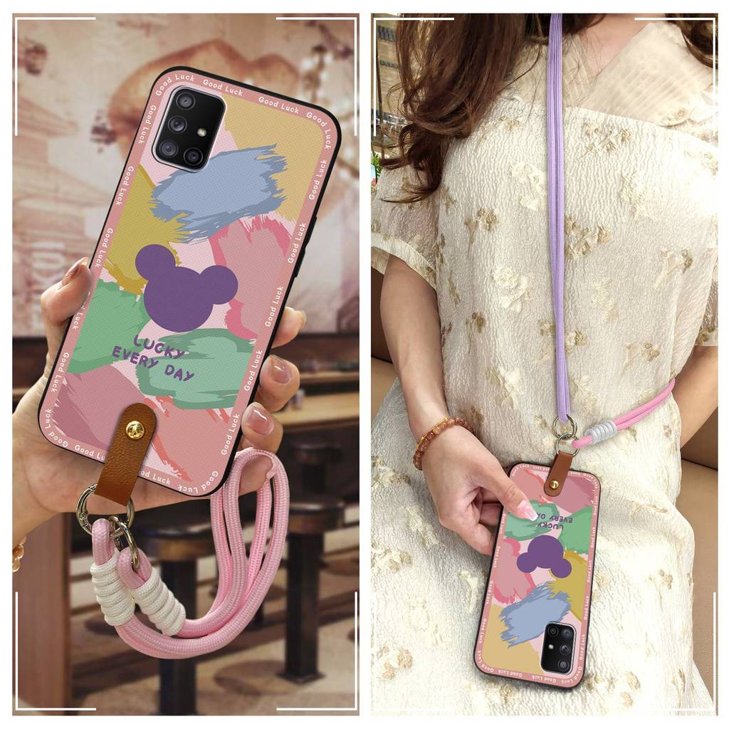 ออกแบบแฟชั่นทนทานเคสโทรศัพท์สําหรับ Samsung Galaxy A71 5G/A Quantum Diagonal สร้อยคอป้องกันฝุ่น Lany