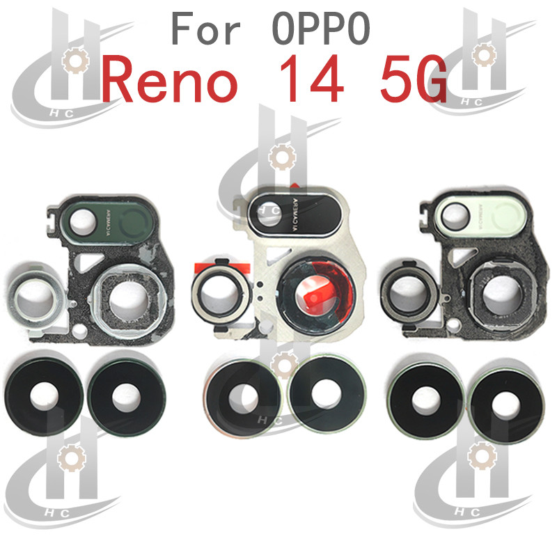 กระจกเลนส์กล้องด้านหลังสําหรับ Oppo Reno 14 5g เลนส์กล้องพร้อมกรอบผู้ถือ Bezel แหวนฝาครอบกาวเปลี่ยน