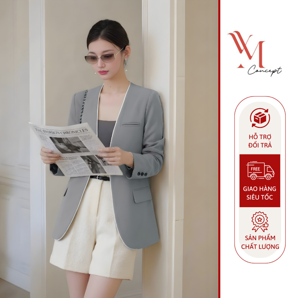 Nari เสื้อกั๊กสีขาวแขนยาว - แฟชั่นสํานักงานทุกวันที่หรูหรา A1538