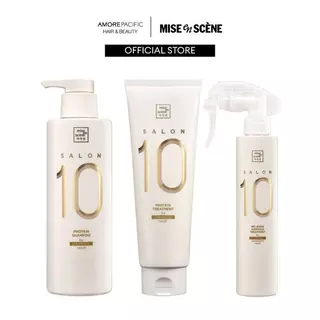 [เซตฟื้นบำรุงผมเสีย] MISE en SCÈNE FULL SET SALON 10 PROTEIN (SHAMPOO + TREATMENT + NO-WASH AMPOULE TREATMENT)