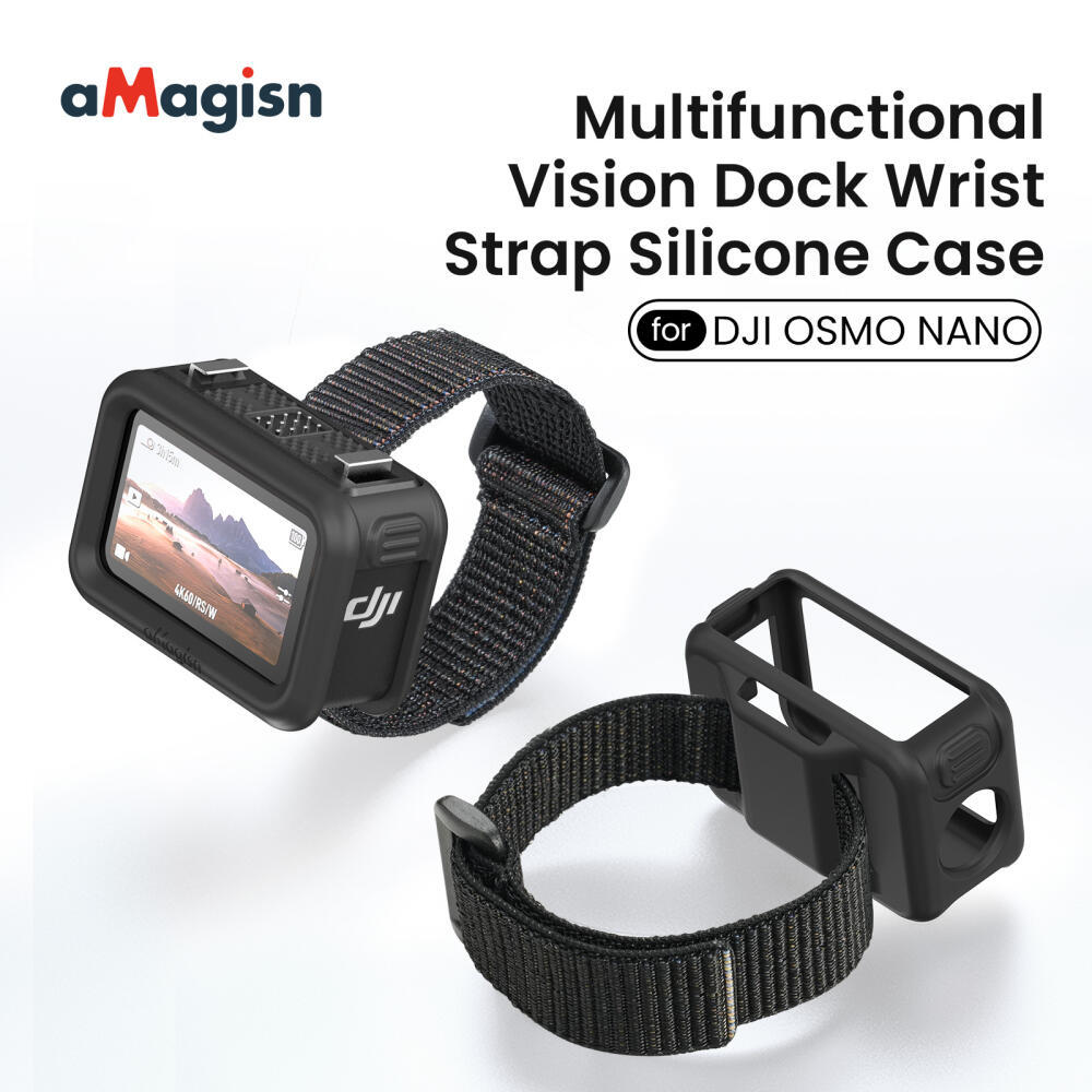 เคสซิลิโคนพร้อมสายรัดขยายสําหรับกล้องแอคชั่นแคมเมรา DJI OSMO NANO อุปกรณ์เสริมสายรัดข้อมือ