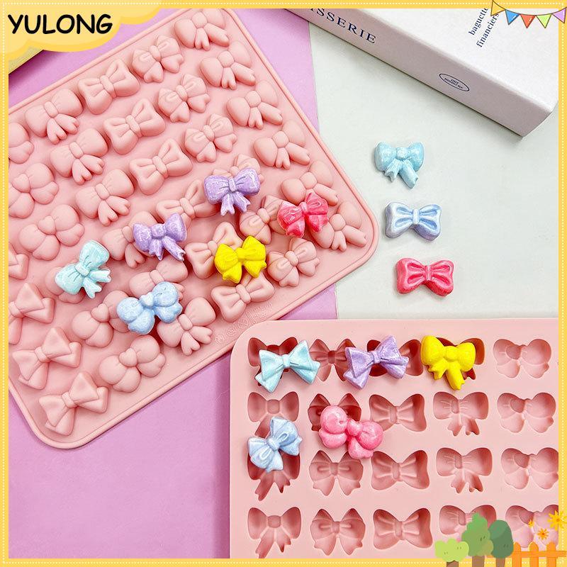 YU Bow แม่พิมพ์ซิลิโคน 6 รูปแบบที่แตกต่างกัน, 36-Cavity Bow ช็อกโกแลต Fondant แม่พิมพ์สําหรับ Bowkno