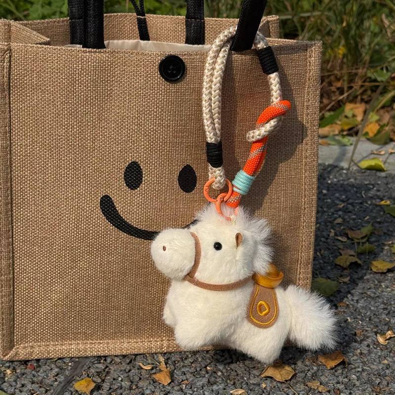 Immediately Rich Ingot Pony Handbag Pendant Keychain Doll Plush Hanging Ornaments for Decoration Car