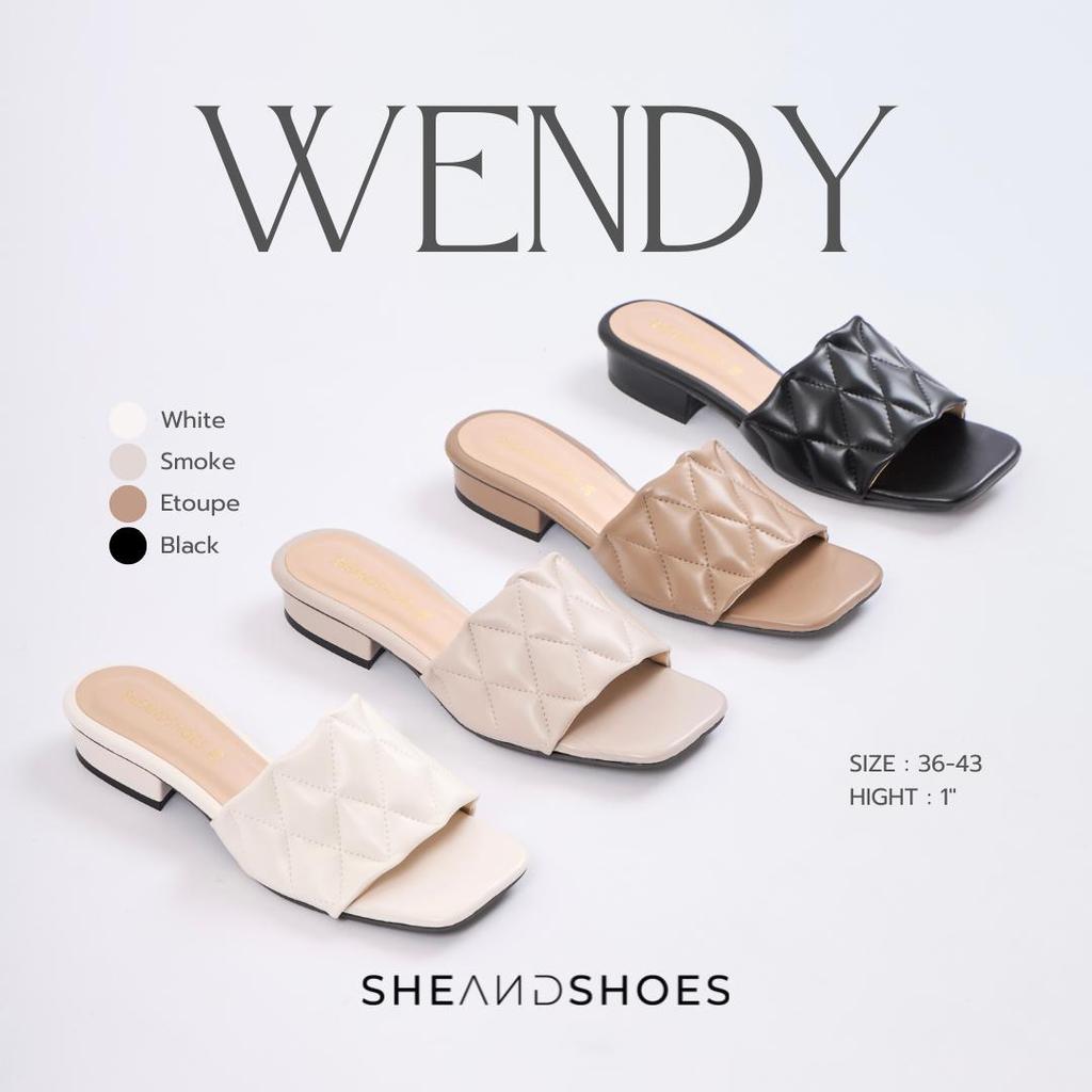 🛵 ส่งด่วน จากกรุงเทพ - WENDY รองเท้าส้นสูง 1  นิ้ว [ Sz.36-43 ] ทรงสวมหน้านิ่ม ใส่สบาย